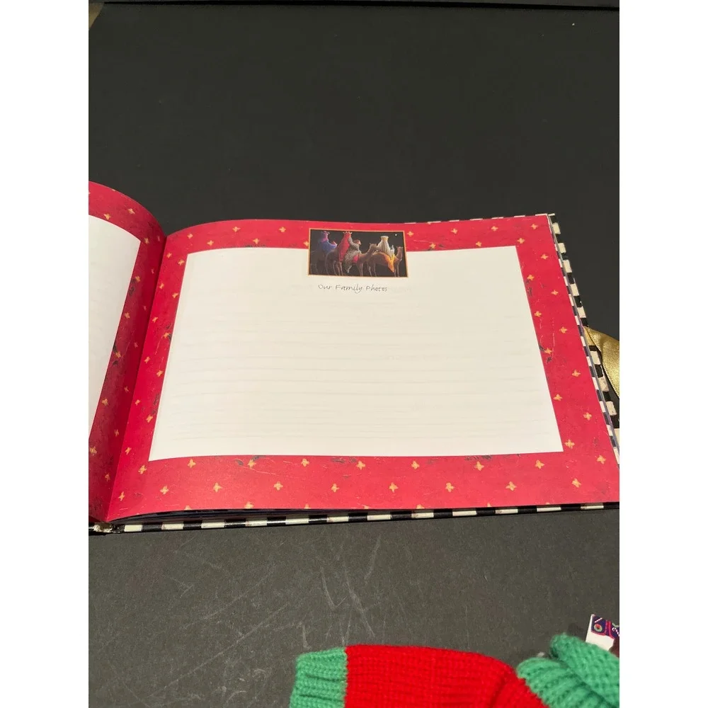Vintage 1998 Christmas Treasures Memory Book & Uncle Bob Ugly Sweater Wine Cover